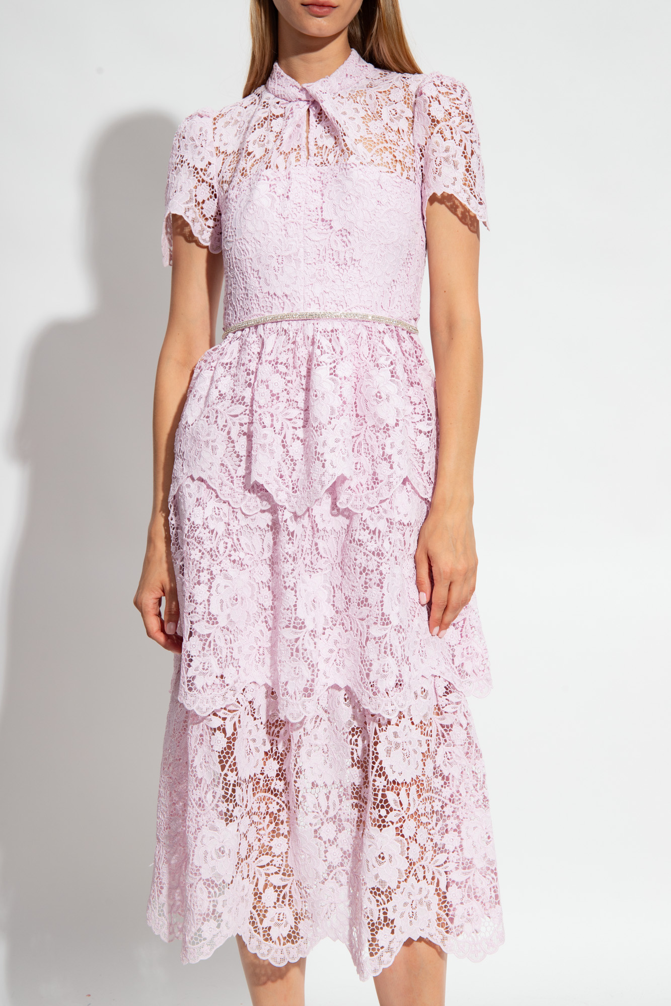 Self portrait pink lace 2024 dress